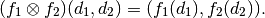 (f_1 \otimes f_2)(d_1, d_2) = (f_1(d_1), f_2(d_2)).