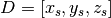 D=[x_s,y_s,z_s]
