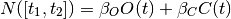 N([t_1,t_2]) = \beta_{O} O(t) + \beta_{C} C(t)
